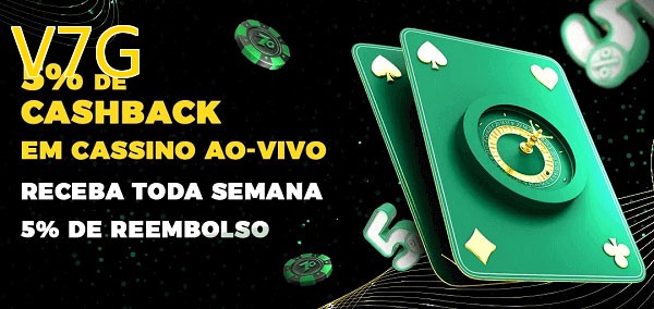 Promoções do cassino ao Vivo V7G